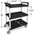 Lakeside 2500 300 Lbs. Black Polyethylene 3 Shelves Bus Cart