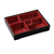Yanco CR-610 10.25" W Black and Red Melamine Rectangular Sushi Compartment or Bento Box