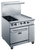 Dukers DCR36-2B24GM 36" W Natural Gas Stainless Steel Exterior 12” X 12” Removable Cast Iron Top Grates Gas Range - 157,000 BTU