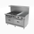 Asber AEMR-2-G36-B4-60-H-NG 60" W Natural Gas Removable Cast Iron Grates Stainless Steel Interior Restaurant Range - 252,000 BTU
