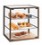 Cal-Mil 3610 Clear Trays Metal Frame Wood Base 3-Tier Dual Serve Sierra Bakery Display Case