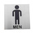 TableCraft Products B10 5" W x 5" H Stainless Steel Cash & Carry Sign "Men Restroom" With Pressure Sensitive Adhesive Backing