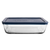 Anchor 85913L20 8.25" W Clear Glass Rectangular with Blue Plastic Lid Food Storage Container