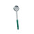 Omcan USA 80784 4 Oz. One-Piece Stainless Steel Perforated Portion Control Spoon with Green Handle