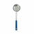 Omcan USA 80786 8 Oz. One-Piece Stainless Steel Perforated Portion Control Spoon with Blue Handle