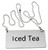 Omcan USA 80136 "Iced Tea" Stainless Steel Hanging Beverage Sign with Chain