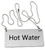 Omcan USA 80135 "Hot Water" Stainless Steel Hanging Beverage Sign with Chain