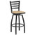 Omcan USA 47593+69745 18" W Armless Bar Height Metal Ladder Swivel Chair