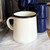 TableCraft Products 80010 16 Oz. Vitreous Porcelain Enamel Coated Steel Creamy White With Black Rim Enamelware Collection Mug