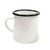 TableCraft Products 80010 16 Oz. Vitreous Porcelain Enamel Coated Steel Creamy White With Black Rim Enamelware Collection Mug