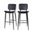 Flash Furniture AY-S01-BK-GG 31"H Seat Mid-Back Design Black Powder Coated Iron Frame Kenzie Barstool