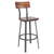 Flash Furniture XU-DG-60582B-GG Walnut Beechwood Seat Steel Frame Gray Powder Coat Finish Flint Series Restaurant Bar Stool