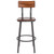 Flash Furniture XU-DG-60582B-GG Walnut Beechwood Seat Steel Frame Gray Powder Coat Finish Flint Series Restaurant Bar Stool