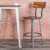 Flash Furniture XU-DG-60582B-GG Walnut Beechwood Seat Steel Frame Gray Powder Coat Finish Flint Series Restaurant Bar Stool