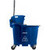 Carlisle 9690414 35 Qt. Blue Side Press Wringer & Soiled Water Insert OmniFit Mop Bucket Combo
