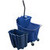 Carlisle 9690414 35 Qt. Blue Side Press Wringer & Soiled Water Insert OmniFit Mop Bucket Combo