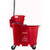 Carlisle 9690405 35 Qt. Red Side Press Wringer & Soiled Water Insert OmniFit Mop Bucket Combo