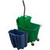 Carlisle 9690409 35 Qt. Green Side Press Wringer & Soiled Water Insert OmniFit Mop Bucket Combo