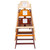 TableCraft Products 6666163 19 3/4" W x 19 3/4" D x 29" H Stackable Rubberwood Assembled High Chair With Walnut Finish