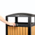 Alpine ALP471-40-WD-CD 21.25" W x 40.91" H Cedar Slatted Recycled Plastic Panels Round 40 Gallon Trash Container