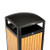 Alpine ALP471-40-WD-CD 21.25" W x 40.91" H Cedar Slatted Recycled Plastic Panels Round 40 Gallon Trash Container