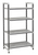 Cambro EXU182472V4480 18" W x 24" L x 72" H Speckled Gray 4 Vented Polypropylene Shelves Camshelving Elements XTRA Stationary Starter Unit