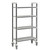 Cambro EXHD186070V4480 18" W x 60" L x 70" H Speckled Gray 4 Vented Polypropylene Shelves with 4 Casters Camshelving Elements XTRA High Density Mobile Starter Unit