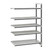 Cambro EXA244884S5480 24" W x 48" L x 84" H Speckled Gray 5 Solid Reinforced Polypropylene Shelf Plates Camshelving Elements XTRA Stationary Add-On Unit
