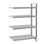 Cambro EXA242464S4480 24"W x 24"L x 64"H Speckled Gray 4 Solid Reinforced Polypropylene Shelf Plates Camshelving Elements XTRA Stationary Add-On Unit