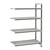 Cambro EXA242472V4480 24" W x 24" L x 72" H Speckled Gray 4 Vented Reinforced Polypropylene Shelf Plates Camshelving Elements XTRA Stationary Add-On Unit