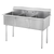 Sapphire Manufacturing SMSQ1621-3 51" W x 24.5" D x 43" H Stainless Steel 18 Gauge Three Compartment Budget Sink