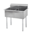 Sapphire Manufacturing SMSQ2424-2 51" W x 27.5" D x 43" H Stainless Steel 18 Gauge Two Compartment Budget Sink