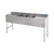 Sapphire Manufacturing SMBS-3D 60" W x 18.75" D Stainless Steel 3-Compartment Underbar Sink