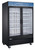 Omcan USA 51075 45 Cu. Ft. Stainless Steel 2-Section Reach-In Display Freezer - 110-120 Volts