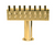 Micro Matic DS-258-PVD-3 Brass 8 Faucets T Style Draft Beer Tower