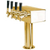 Micro Matic D7744PVD Brass 4 Faucets Air Cooled T Style Draft Beer Tower