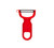 Mercer M33071RDB 4" OA Length High-Carbon Steel Swivel Blade Y-Peeler with Red Handle - 12 per Case