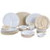 Carlisle KL20325 Kingline 8.75" Dia. Tan Melamine Round 3-Compartment Plate