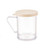 TableCraft Products 166A 10 Oz. 3 1/8" Dia. x 3 3/4"H Poly With Handle And Beige snap Tight Plastic Lid