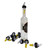 TableCraft Products 4249A 1 - 1/2 Oz.  Clear Spout Cash & Carry Proper Pour With Yellow DipTube And Black Collar