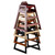 TableCraft Products 10625 23" W x 20 1/8" D x 29 1/2" H Wood Stackable Black Finish Assembled High Chair