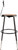 National Public Seating 6224HB-10 47.5" H Brown Round Wood Seat Heavy Duty Steel Stool with Black Backrest