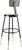 National Public Seating 6224HB-10 47.5" H Brown Round Wood Seat Heavy Duty Steel Stool with Black Backrest