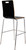 National Public Seating BCS23 Bushwick Series 46.5" H Black Laminated Plywood Seat and Chrome Frame Stack Cafe Barstool with Back