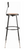National Public Seating 6230HB-10 43.5" H Brown Round Wood Seat Heavy Duty Steel Stool with Black Backrest