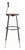 National Public Seating 6230HB-10 43.5" H Brown Round Wood Seat Heavy Duty Steel Stool with Black Backrest