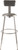 National Public Seating 6424HB 47.5" H Gray Round Vinyl Padded Heavy Duty Steel Stool with Backrest