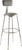 National Public Seating 6424HB 47.5" H Gray Round Vinyl Padded Heavy Duty Steel Stool with Backrest