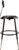 National Public Seating 6418HB-10 41.5" H Black Round Vinyl Padded Heavy Duty Steel Stool with Backrest