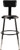 National Public Seating 6418HB-10 41.5" H Black Round Vinyl Padded Heavy Duty Steel Stool with Backrest